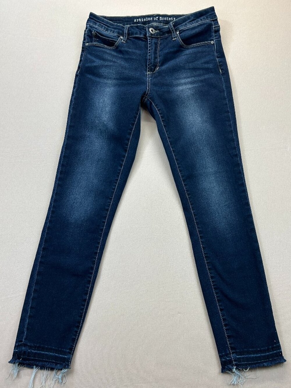 Articles of Society Jeans Womens Size 27 Blue Denim Mid Rise Skinny Crop Stretch